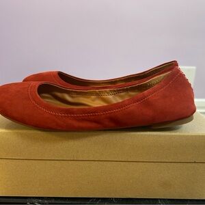Lucky Brand Red Suede Ballet Flats
